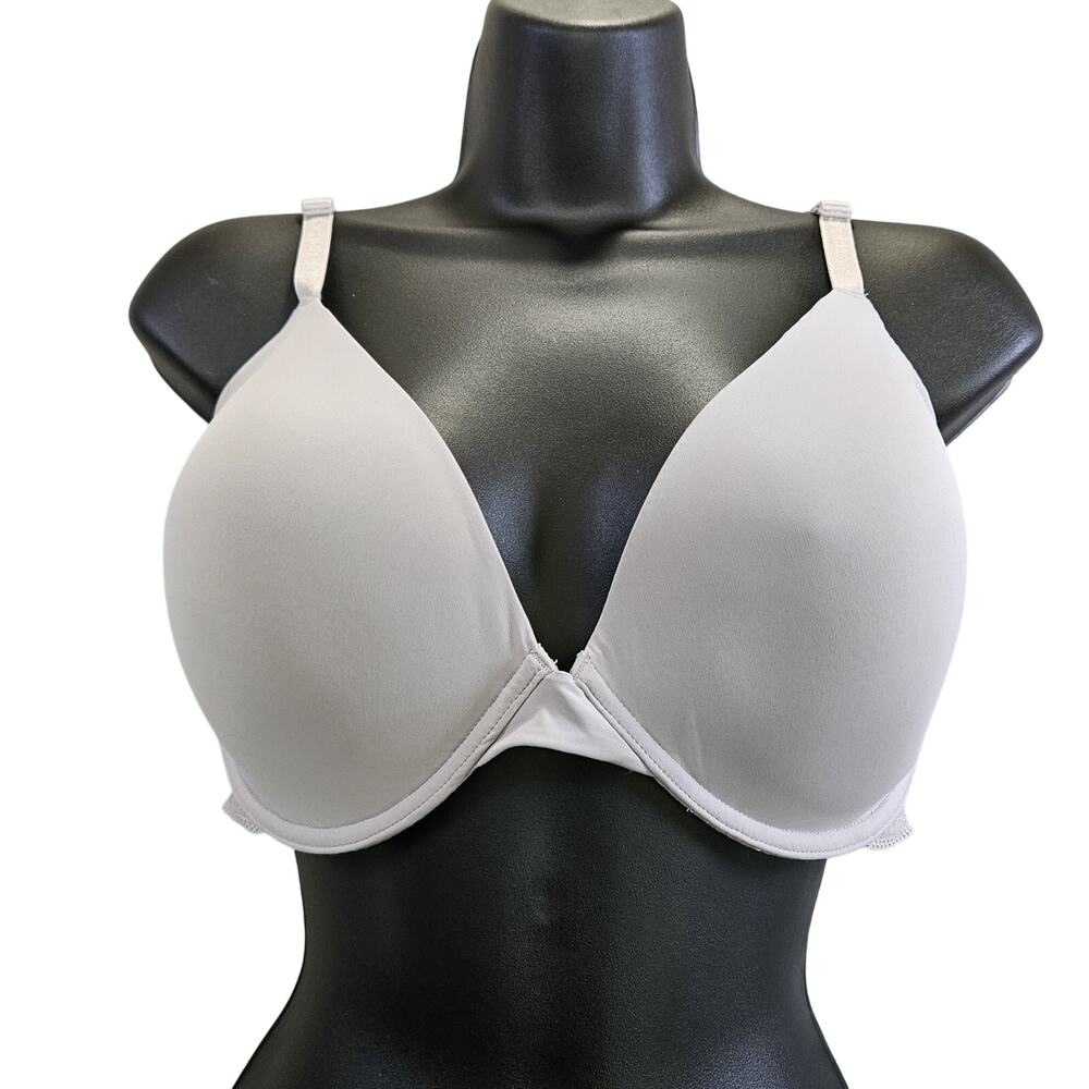 Victorias Secret Bra 36DD Gray Lace Underwire Padded Crossback Romantic Lingerie